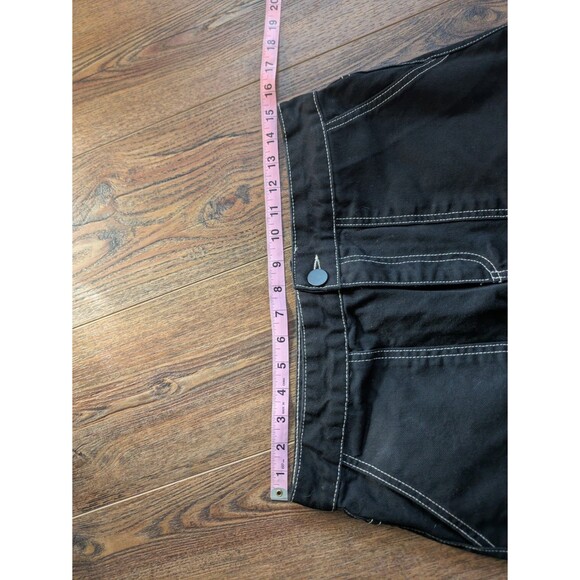 Zara TRF Collection Skirt Size Large Black A-Line Short w/ Contrast Stitching - Picture 5 of 9